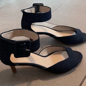 Pelle Moda Denim Ankle Strap Heels